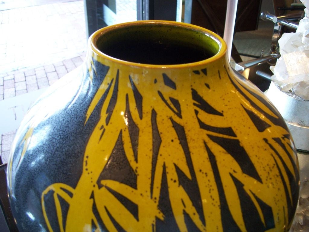 Mid-Century Modern Glazed Terracotta Over-Sized Vase