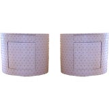 Over The Top Pair of PACE Oval Side Cabinets/Night Stands