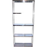 A Milo Baughman Chrome and Glass Etagere