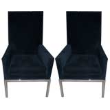 A Pair of High-Back Armchairs