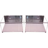 A Pair of Two-Toned Lucite Box End Tables