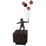 A Curtis Jere (signed) Girl w/ Balloons Table Sculpture