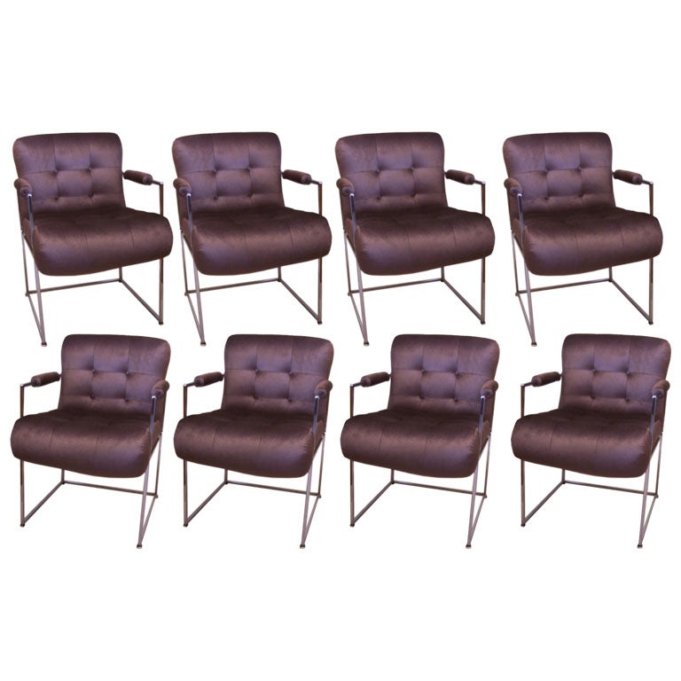 A Set of Eight (8) Milo Baughman Armchairs
