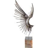 Curtis Jere Eagle on Marble Table Sculpture