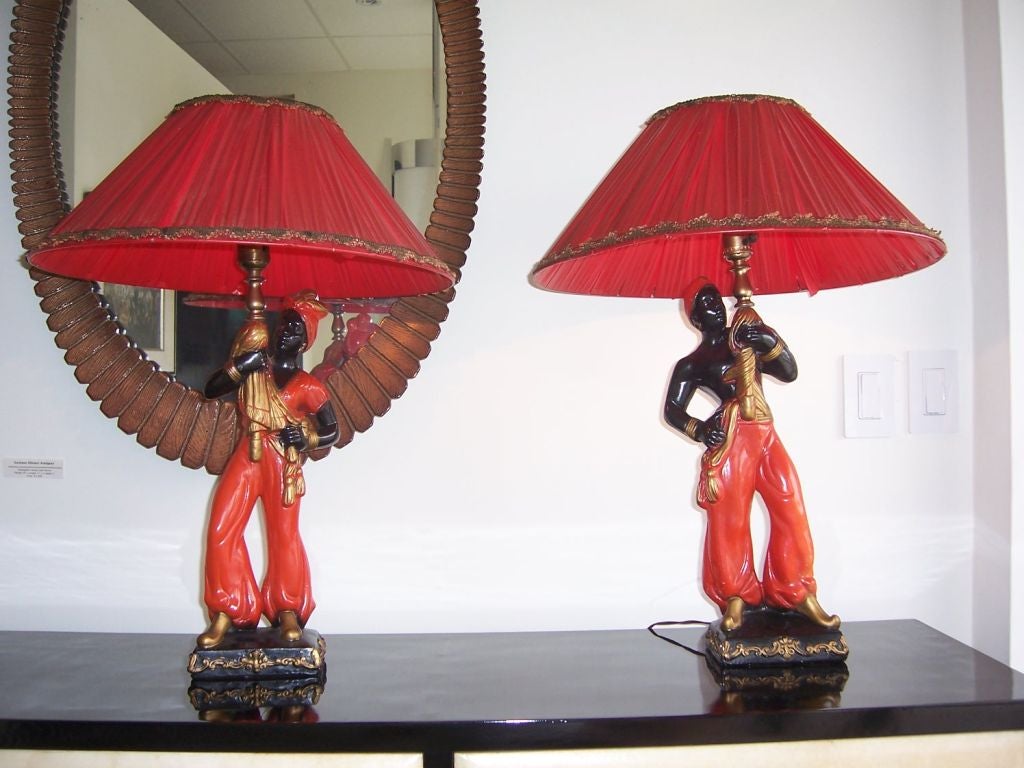 vintage blackamoor lamps