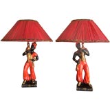 A Pair of Vintage Blackamoor Table Lamps