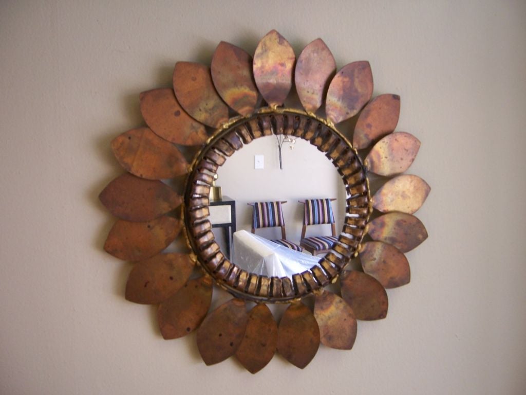 Curtis Jere Sunflower Wall Mirror (SIGNED)