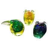 Three RARE Camer Glass Animal Table Sculptures