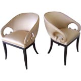 A Pair of Hollywood Regency Boudoir Chairs