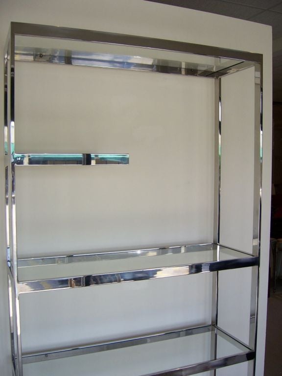 Pair of Milo Baughman Chrome Etageres