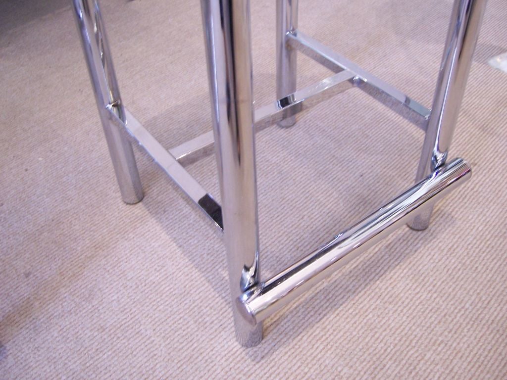American Pair of Low Chrome Barstools