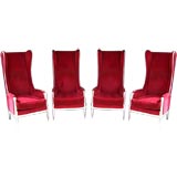A Dramatic Set of Four High Wing Back Grand Salon Chairs