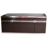 Pierre Cardin Chocolate Colored and Chrome Sideboard (SIGNED)