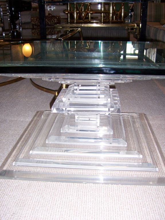 A Stacked Lucite Cocktail Table
