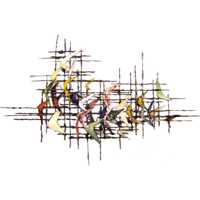 Modern Abstract Wall Sculpture by Santora at 1stDibs