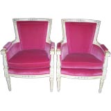A Pair of Hollywood Regency Armchairs in HOT PINK