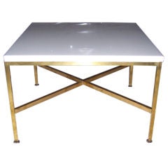 Paul McCobb Brass and Marble Side Table for Calvin