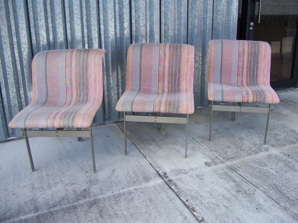 Set of Three "Onda" Saporiti Chairs w/ Missoni Fabric