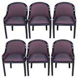SIX (6) Karl Springer Bentwood Armchairs