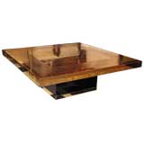 A Square Brass Topped Cocktail Table by George Mathias