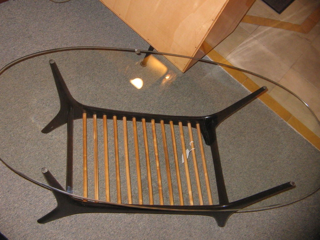 Belgian A Black Lacquer and Glass Cocktail Table by Alfred Hendrickx