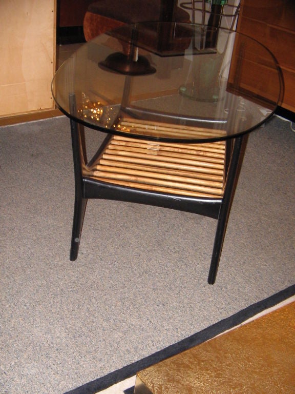 A Black Lacquer and Glass Cocktail Table by Alfred Hendrickx In Excellent Condition In New York, NY