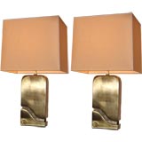 A Pair of Bronze Table Lamps by Pierre Cardin