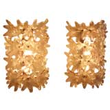 A Pair of Clear Glass Wall Sconces by Venini