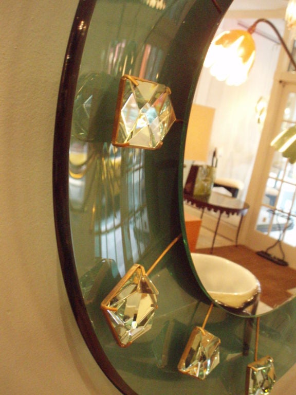 A Very Rare Pair of Round Wall Mirrors by Fontana Arte