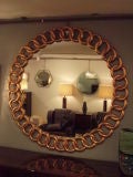 A Pair of Very Large Gilt Framed Round Wall Mirror