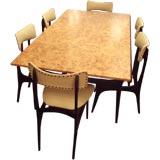 A Dining Table and Six Chair Set by Alfred Hendrickx for Belform