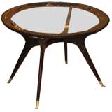 A Mahogany and Glass Modernist Occasional Table