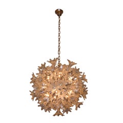 A Glass Flower Ball Chandelier by Venini