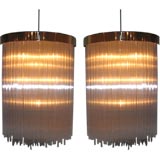A Pair of Large Scale Glass Rod Wall Sconces