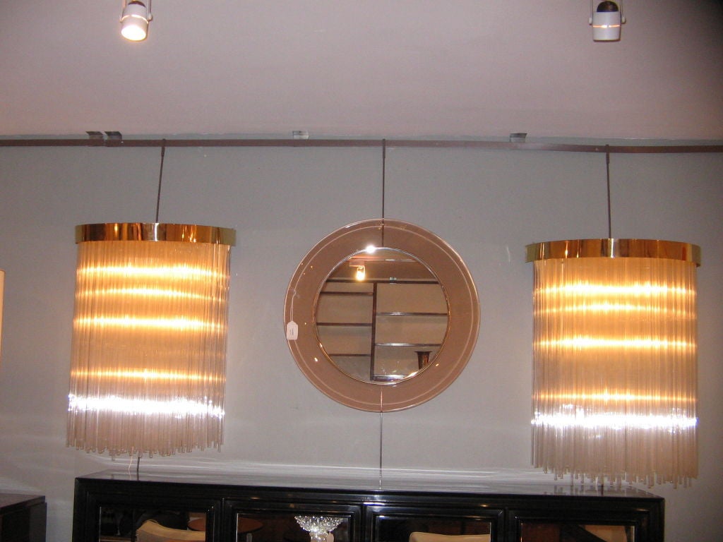 A Pair of Large Scale Glass Rod Wall Sconces at 1stdibs