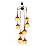 Vintage An Eight Light Modernist Chandelier by Stilnovo