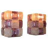 A Pair of Murano Glass Patchwork Table Lamps