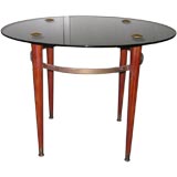 A Mahogany Brass and Glass Occasional Table A Mahogany Brass and Glass Occasional Table