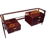 A Mahogany and Glass Modernist Asymmetrical Console