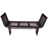 A Modernist Bench in Black Lacquer and Cane by Gio Ponti
