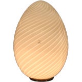 A Large Lit Murano Glass Egg Shaped Lamp by Vetri