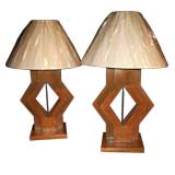 Pr of mid century modern lamps