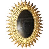 Metal oval frame double leaf mirror