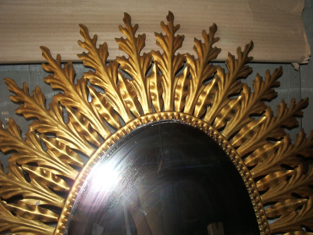 French Metal oval frame double leaf mirror