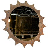 Antique Scalleped edge industrial mirror