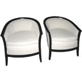 Pair of French Barrel Chairs