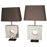 Pair of Stone Lamps