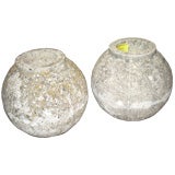 Pair of stone table top balls