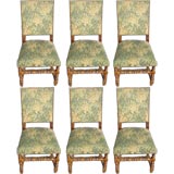 Antique Set of Six French 1920's Dining Chairs