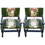 Antique Pair of Napoleon III Spool Leg Chairs